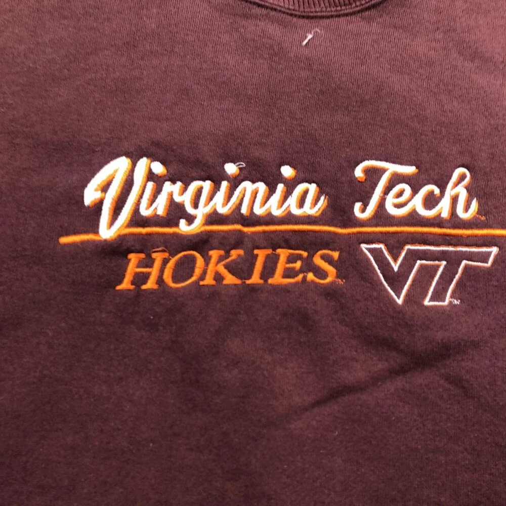 Vintage Virginia Tech Hokies Sweatshirt Mens XL Red NCAA Santee Crewneck